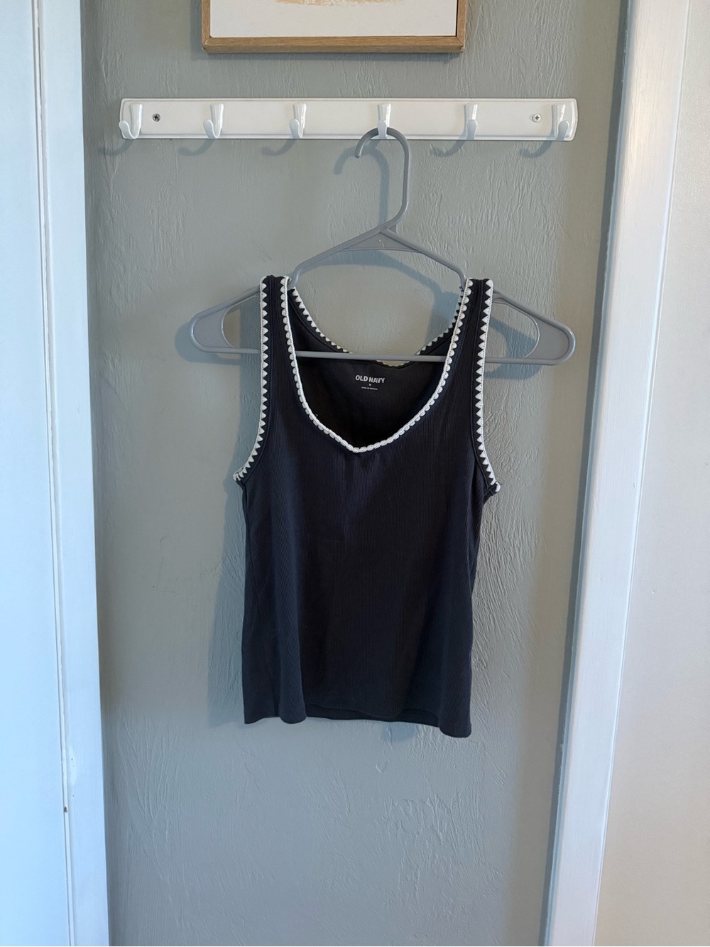 Old Navy Grey Tank Top with White Trim